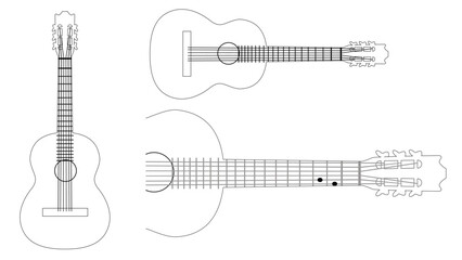 Guitar vector for learning,  guitar notes and manuals template