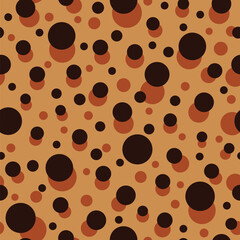 Brown and orange dots leopard print pattern