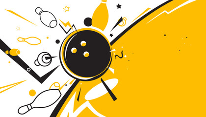 Vector bowling sport. Abstract futuristic sports background.