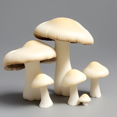 mushrooms on a greyish background created with Generative AI technology