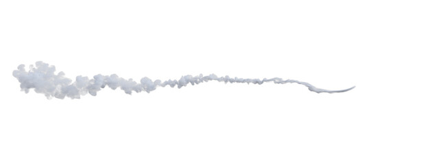 Smoke trails for missile. 3d render © Totomonk