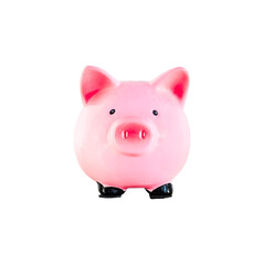 Classic pig piggy bank isolated on transparent background. png file