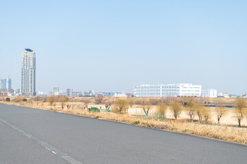 Fototapeta premium 河川敷 素材 イメージ