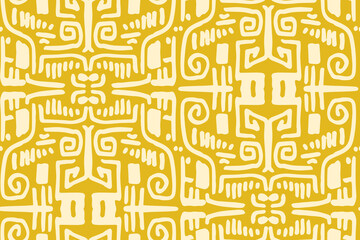 Geometric ethnic ornament pattern. Embroidery with retro style.