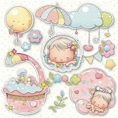 stickers line art vector, generative artificial intelligence 