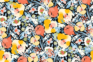 gentle bright tiny flowers pattern For summer print dress
