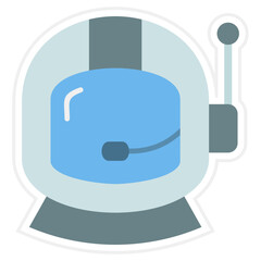 Fototapeta premium Space Helmet Sticker Icon