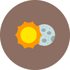 Lunar Eclipse Multicolor Circle Flat Icon
