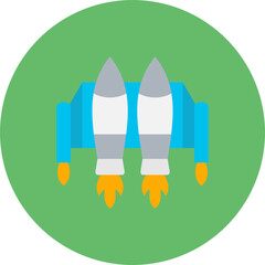 Jetpack Multicolor Circle Flat Icon