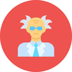 Scientist Multicolor Circle Flat Icon