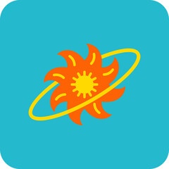 Supernova Multicolor Round Corner Flat Icon