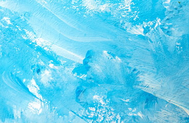 Abstract background painted in blue gouach pant, strokes of paint, abstract artwork