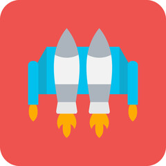 Jetpack Multicolor Round Corner Flat Icon