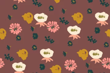 Rollo Beautiful floral motif. flowers intertwined in a seamless pattern on a gentle background © taisiyakozorez