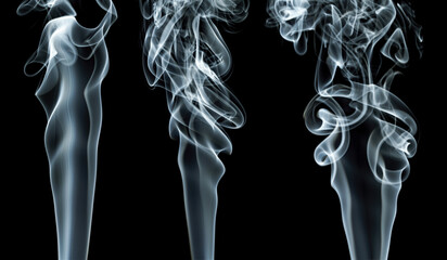 abstract shape smoke on black background