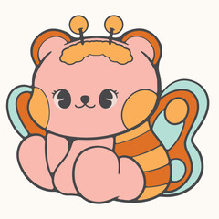 Retro Bear Summer Spring Love Honey 