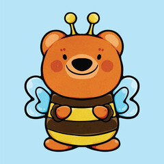 Retro Bear Summer Spring Love Honey 