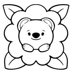 cute retro bear hello spring and summer