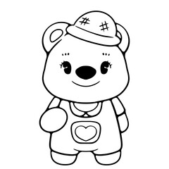 cute retro bear hello spring and summer