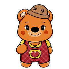 cute retro bear hello spring and summer