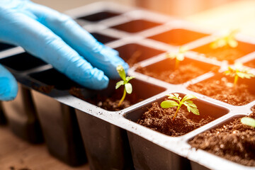 preparation of seedlings, the season of planting vegetables, a concept