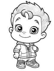 Obraz premium Cute animal, flower, fairies coloring page. Gnerative AI