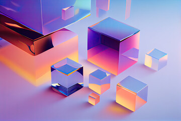 Gradient glass cubes