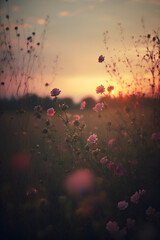 flower in the sunset