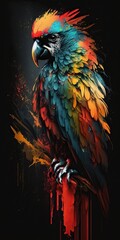 Fototapeta premium Abstract Colorful Parrot Painting Art, Generative AI