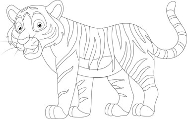 Tiger animals outline vector illustration