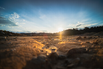Fototapeta na wymiar Sunrise golden hour in the mountain Landscape