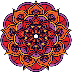 Flower mehndi pattern for Henna drawing and tattoo.Mandala coloring book simple and basic for beginners, seniors and children. 