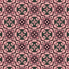 Fototapeta premium Ikat,batik print,Abstract ,madhubani,kalamkari,block-print,Geometric,Ajrakh Pattern and Background digital printing textile 