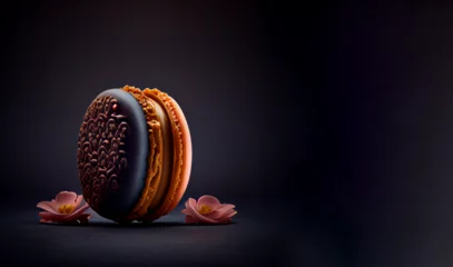 Peel and stick wall murals Macarons macarons realistic 3D, product showcase for food photography generative ai