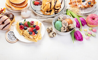 Easter sweet dessert table.