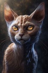 Portrait cute white kitty cat, generative AI