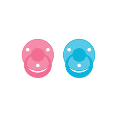 Baby Pacifier icon - black vector Baby  nipple   icon with shadow