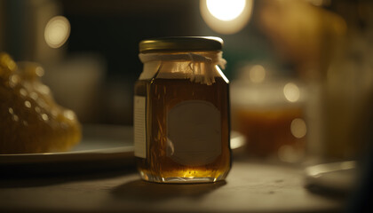 heather honey in a jar. 
