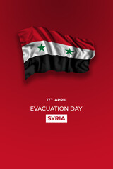 Syria day greetings card with flag