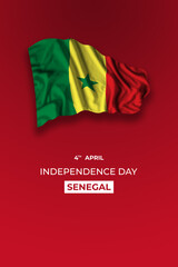 Senegal day greetings card with flag