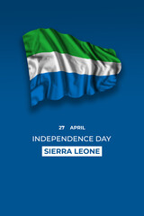 Sierra Leone day greetings card with flag