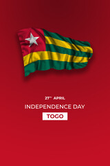 Togo day greetings card with flag
