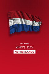 Netherlands day greetings card with flag