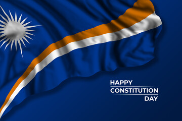 Marshall Islands independence day greetings card with flag