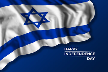 Israel independence day greetings card with flag