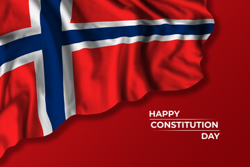 Norway independence day greetings card with flag