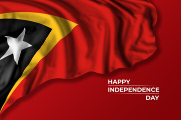 East Timor independence day greetings card with flag