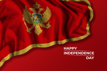 Montenegro independence day greetings card with flag