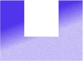 Geometric form with noisy gradient. Blue element with grainy texture on transparent background