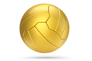 Gold soccer or football ball isolated on white background